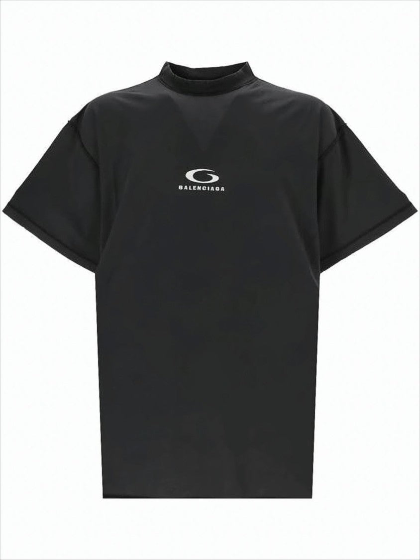 Balenciaga Relaxed-Fit Black T-Shirt With High Neckline