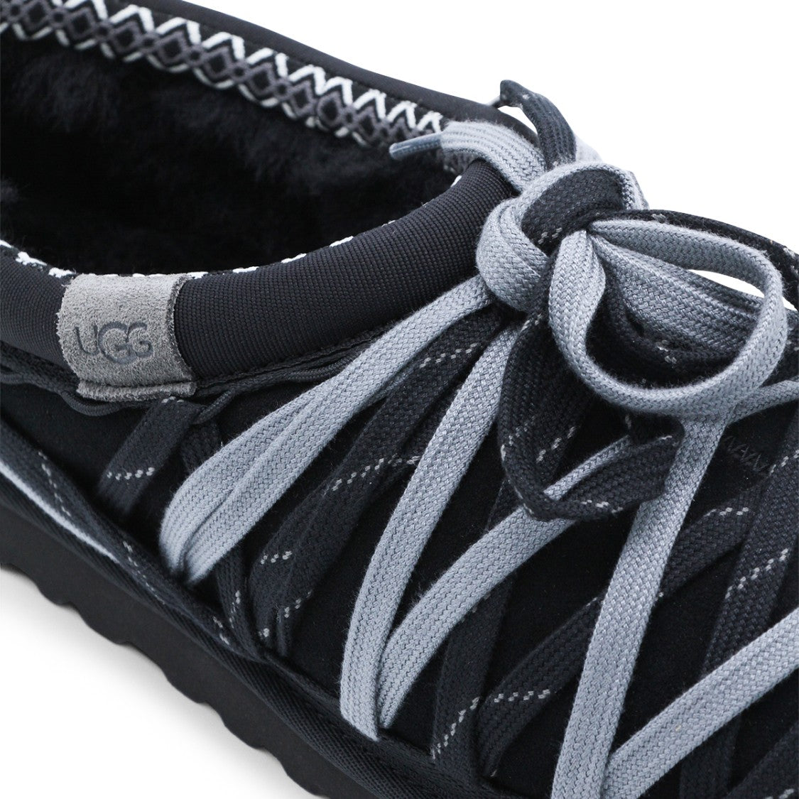 Ugg Crisscross Strap Black Flat Shoes