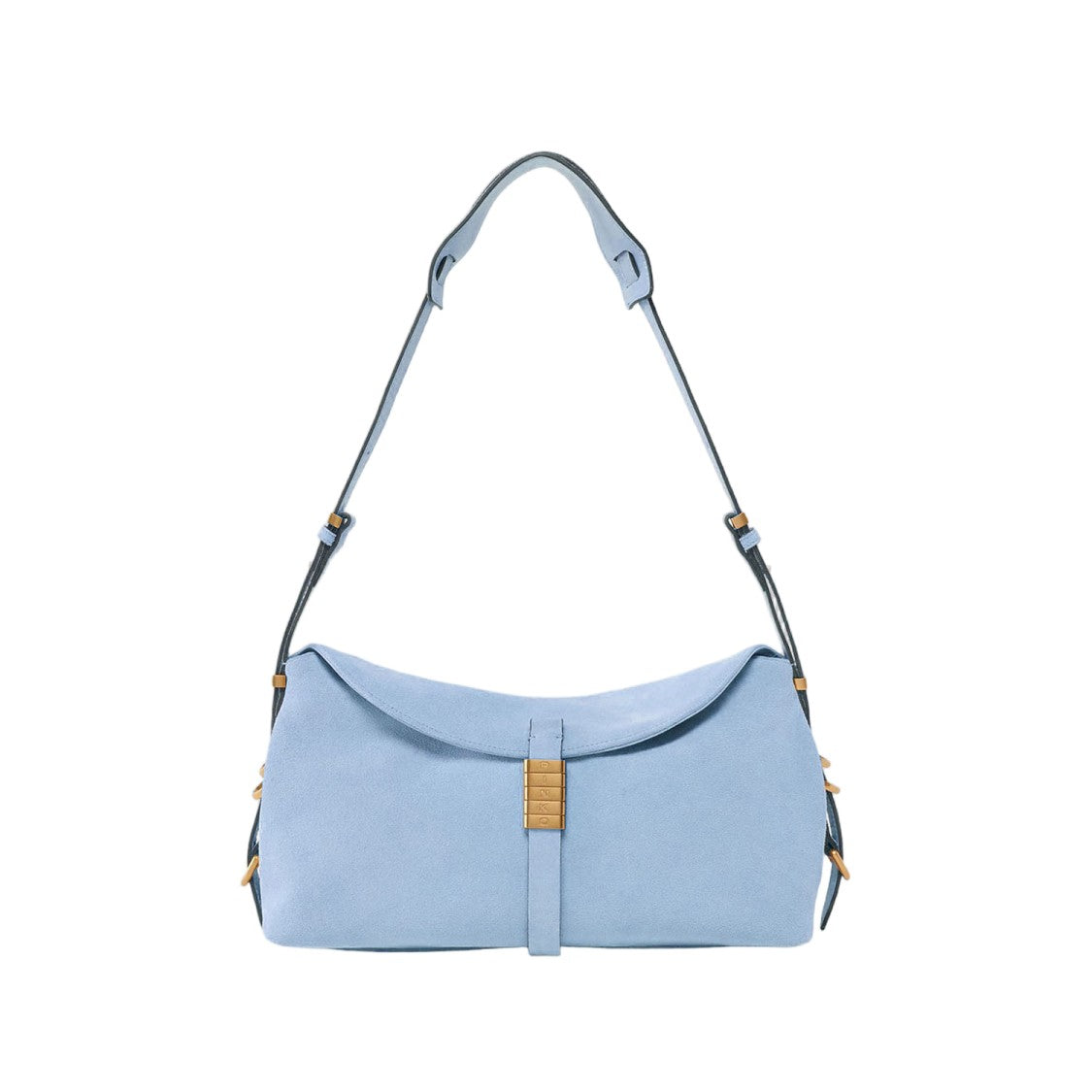 Pinko Suede Leather Handbag With Flap Closure