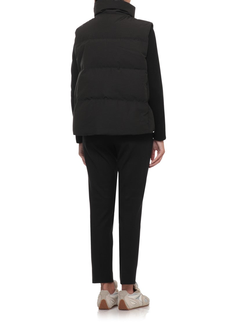 Canada Goose High-Neck Quilted Short Vest With Dual Zip Closure