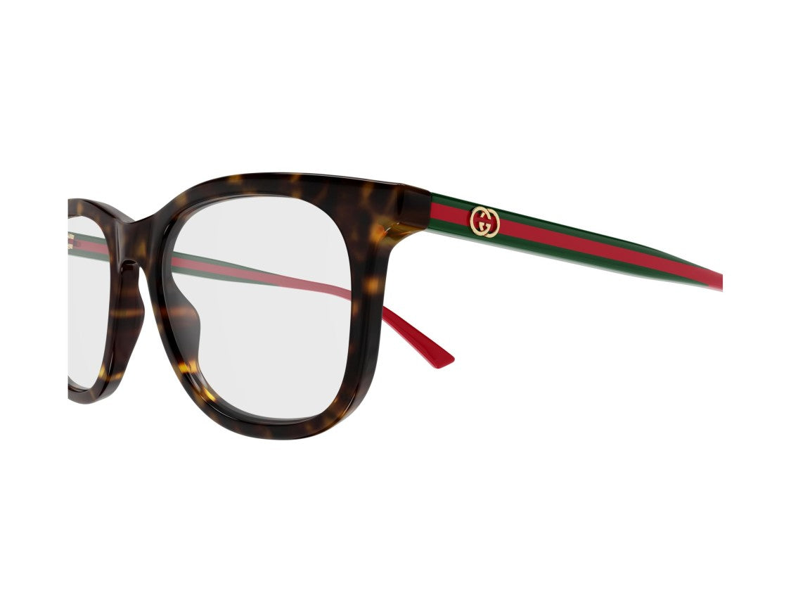 Gucci Gg1990o Striped Tortoiseshell Square Eyeglasses