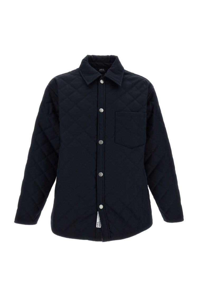 A.P.C. Quilted Wool Blend Blouson Jacket With Classic Detailing