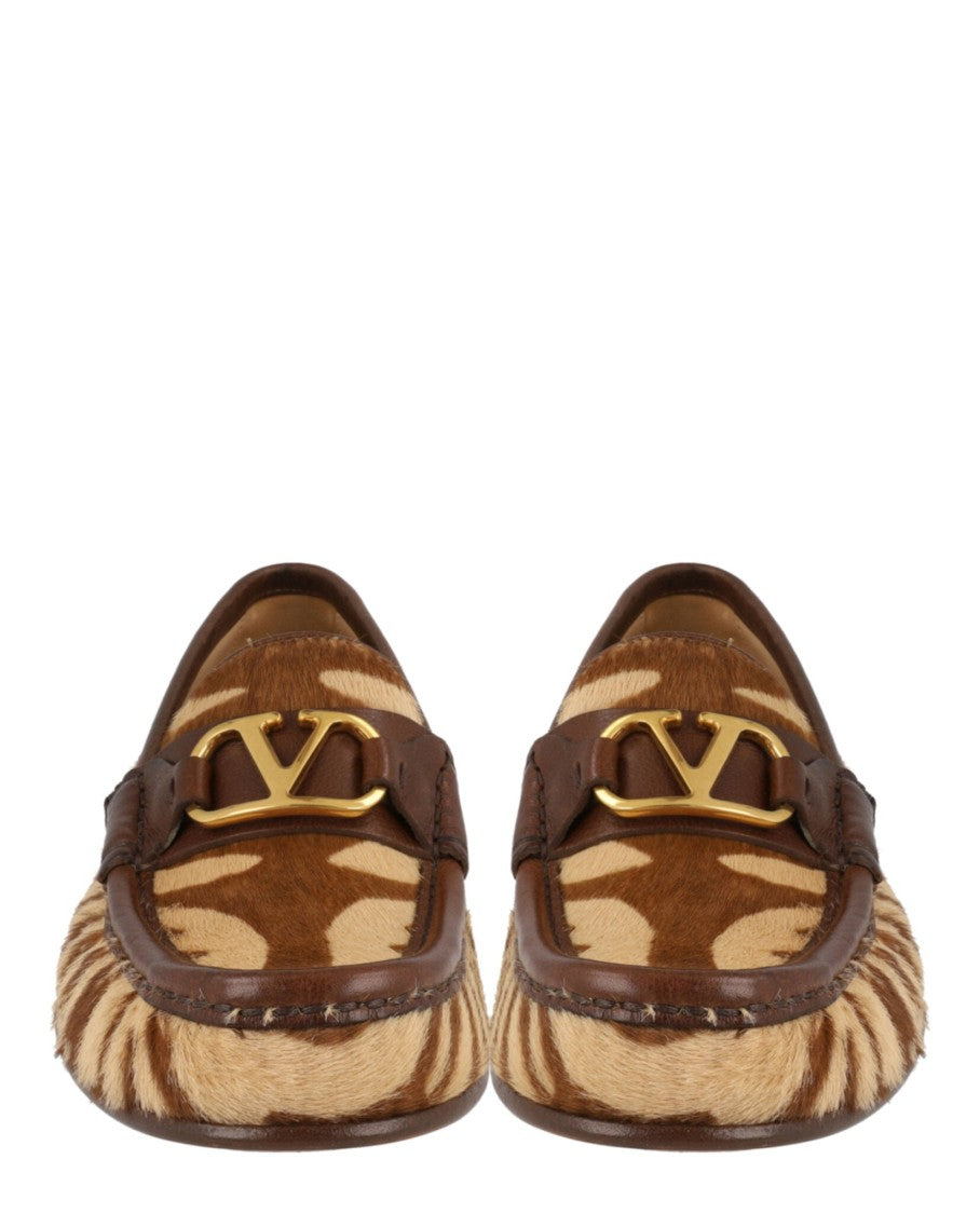 Valentino Vlogo Signature Zebra-Print Loafers
