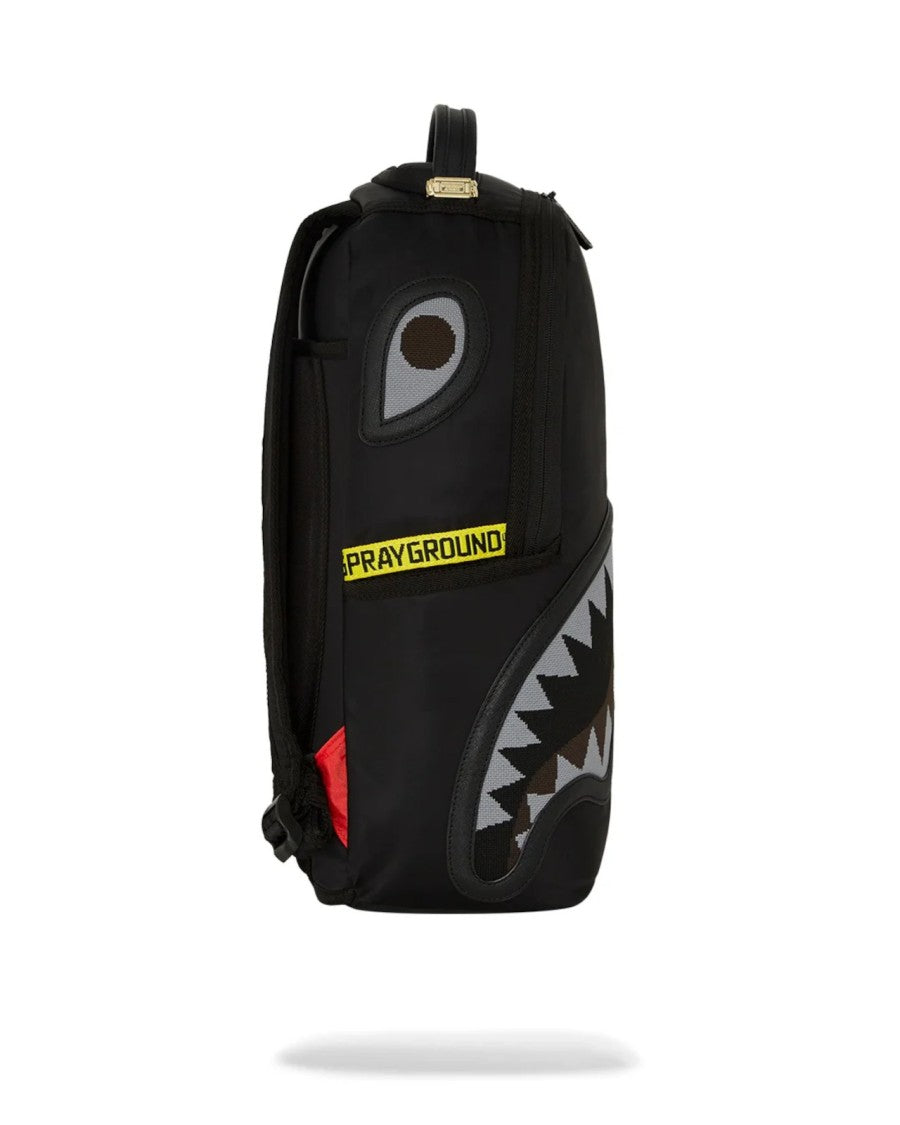 Sprayground Black Backpack With Bold Shark Mouth Design