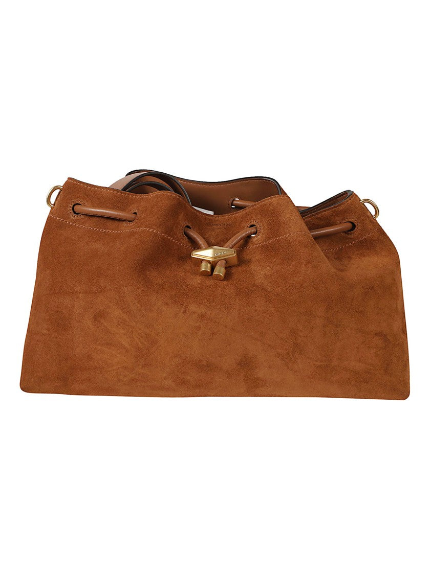 Jimmy Choo Structured Rectangular Suede Bag With Brass Hardware