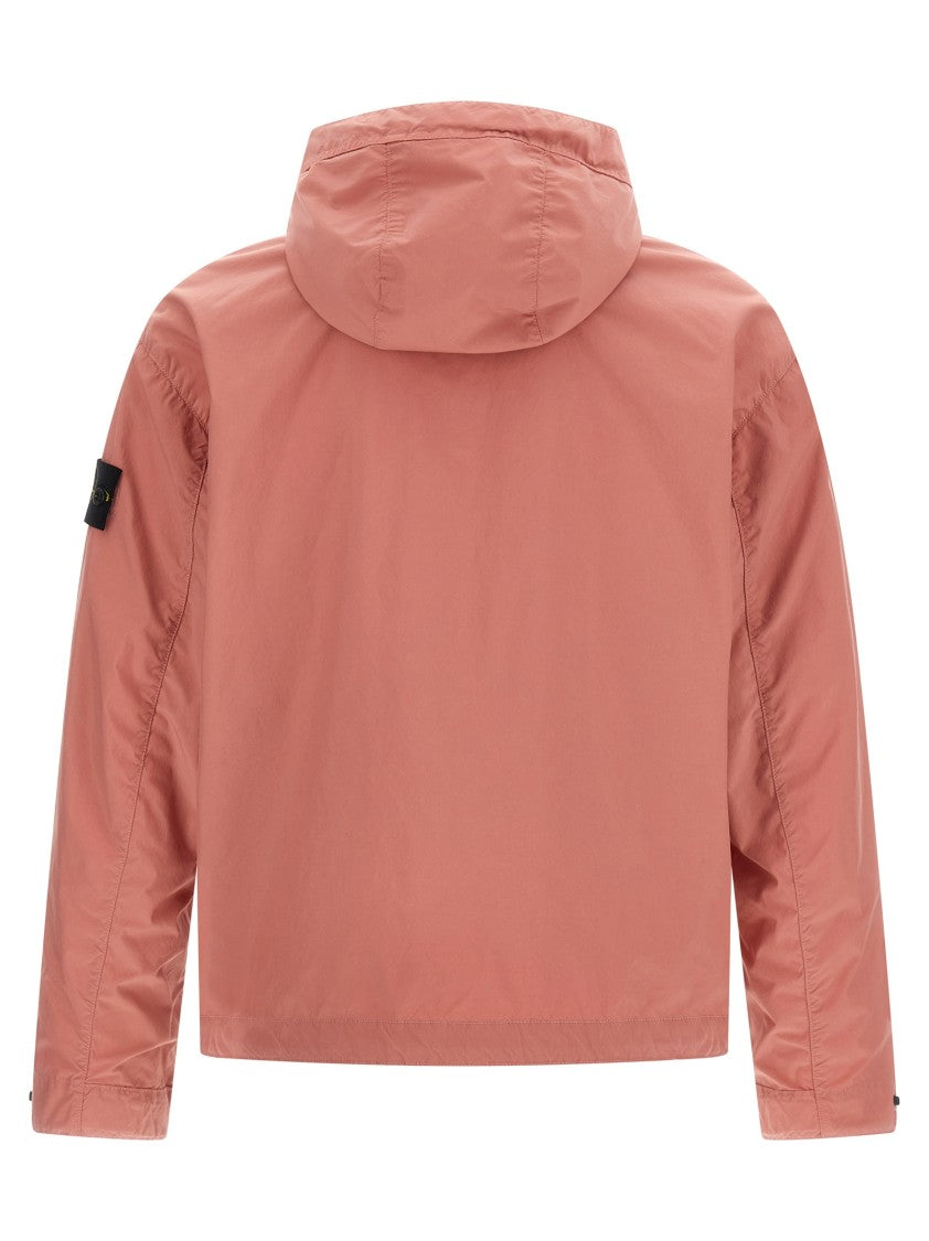 Stone Island Lightweight Canvas Jacket With Adjustable Hood