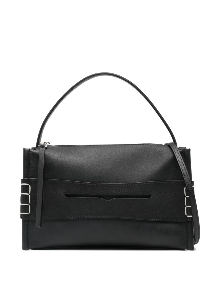 J. W. Anderson Black Rectangular Smooth Full-Grain Handbag