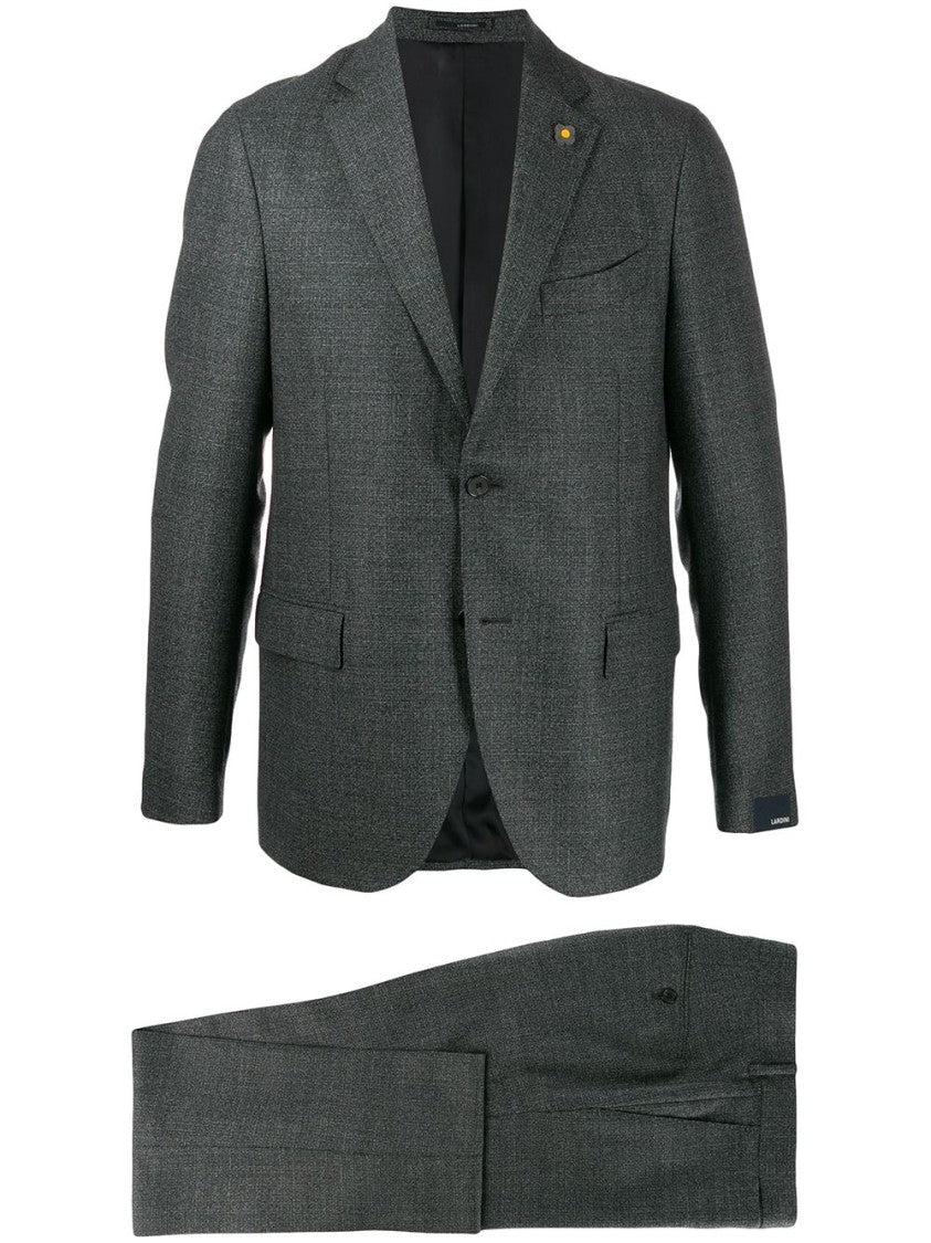 Lardini Tailored Grey Suit With Textured Fabric