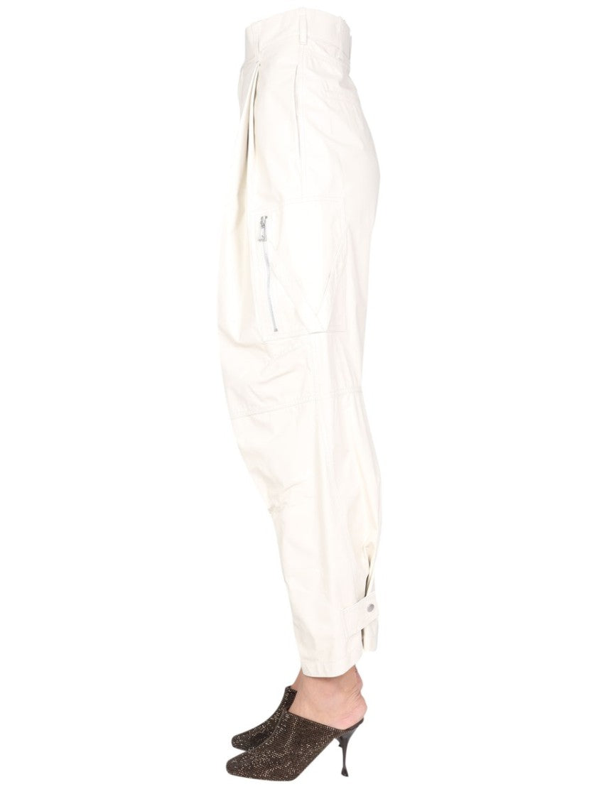 Bottega Veneta Leather Cargo Pants With Zip Closure