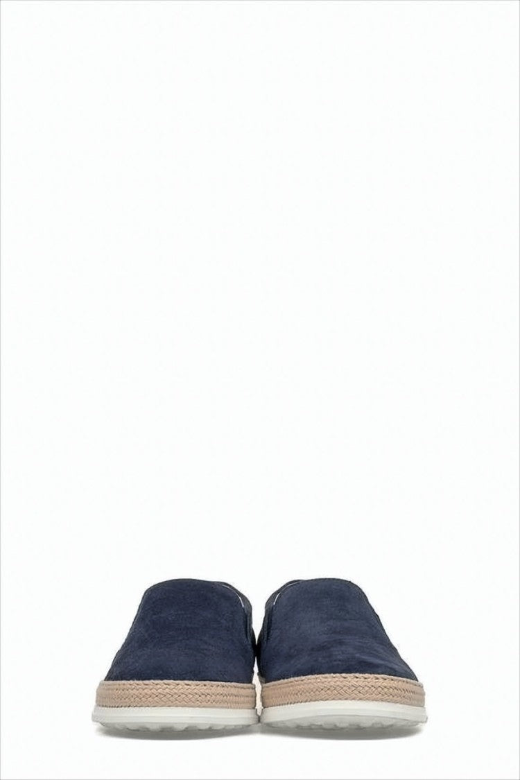 Tod's Slip-On Blue Suede And Leather Sneakers With Textured Sole