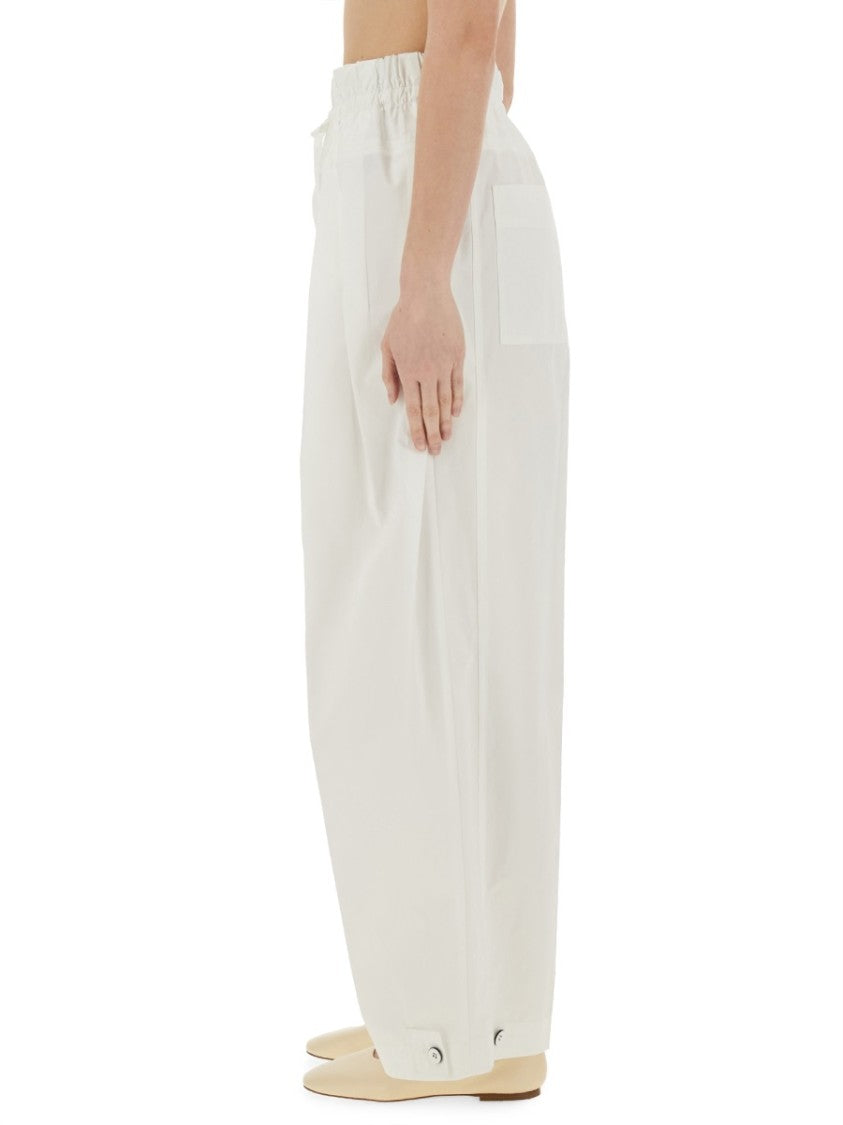 Jil Sander High-Waisted Wide Pants In Cotton Gabardine