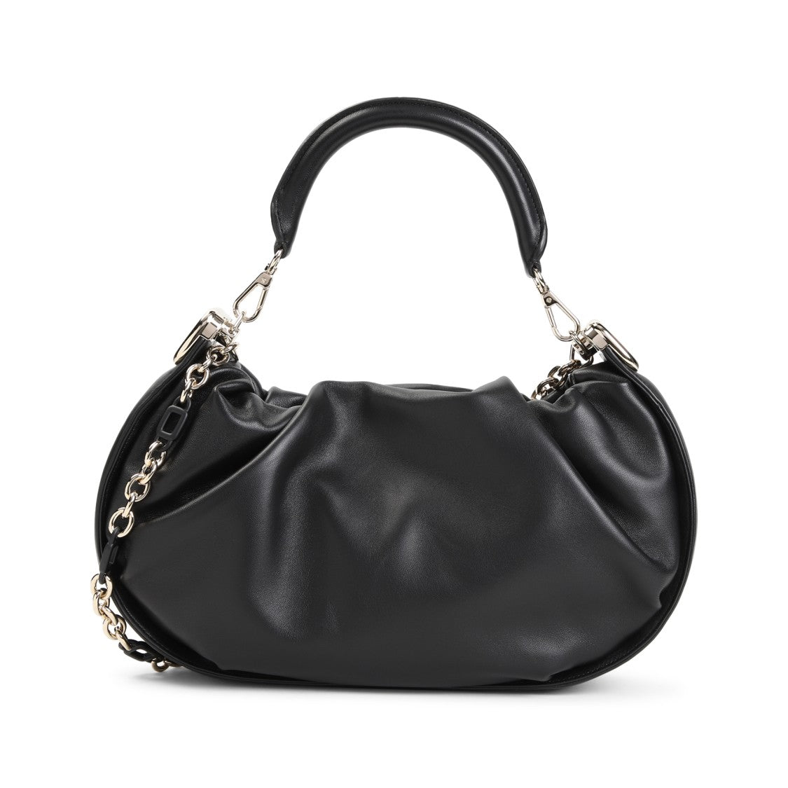 Roger Vivier Gathered Black Nappa Lamb Leather Handbag