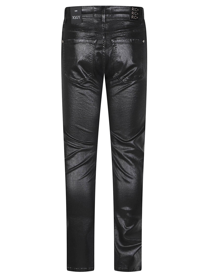 John Richmond Caelen Iggy Coated Black Five-Pocket Jeans