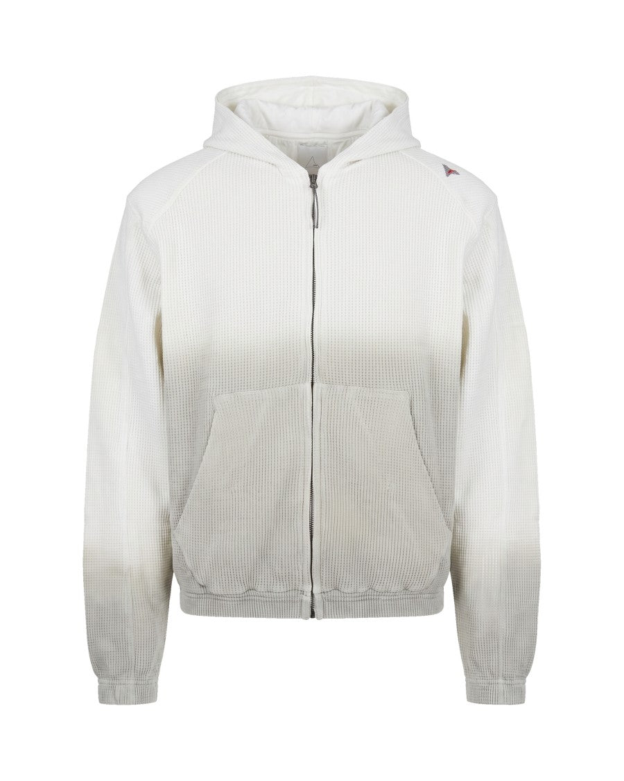 Roa Gradient Textured Zip-Up Hoodie With Ribbed Finish