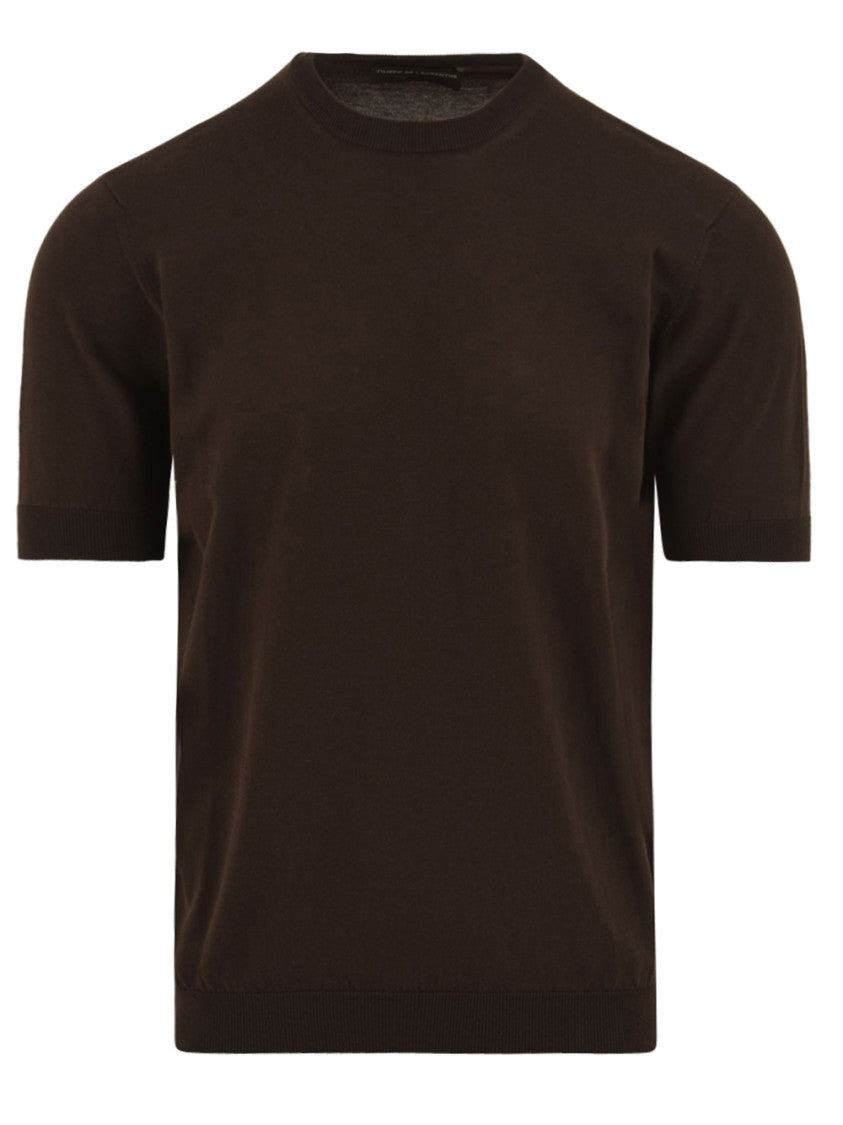 Filippo De Laurentiis Short-Sleeved Knit Top With Classic Crew Neckline