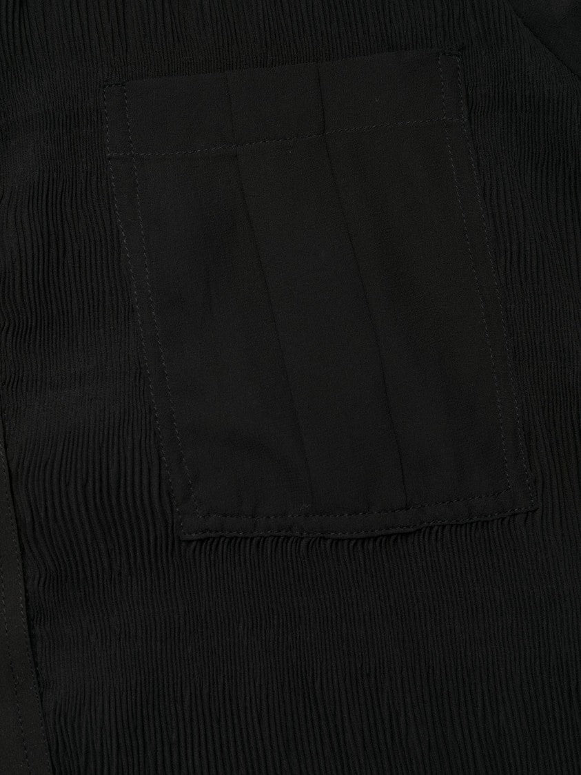 Ganni Pleated Georgette Shirt Dress