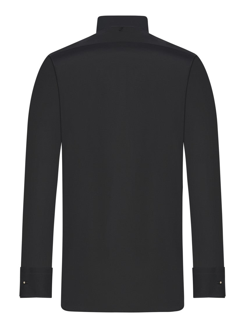 Tom Ford Classic Black Shirt With Plastron Cuffs