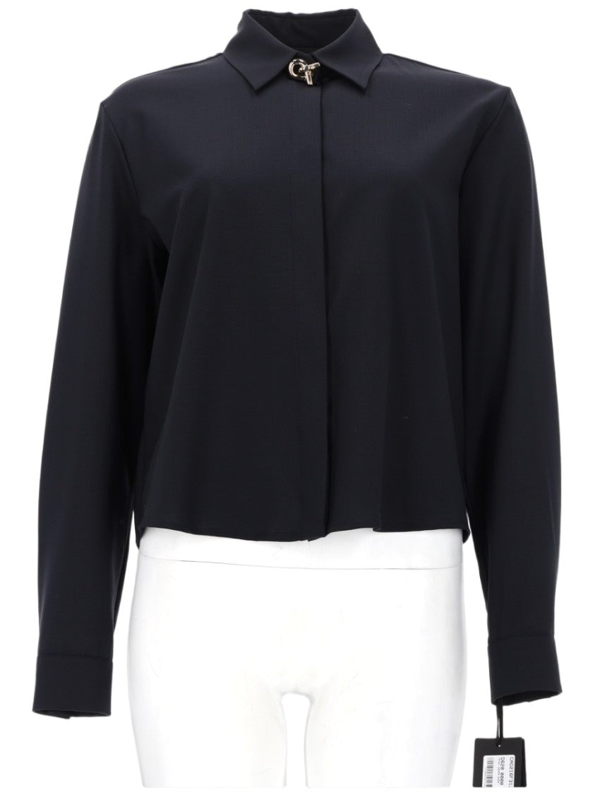 Fabiana Filippi Cropped Boxy Wool-Blend Shirt