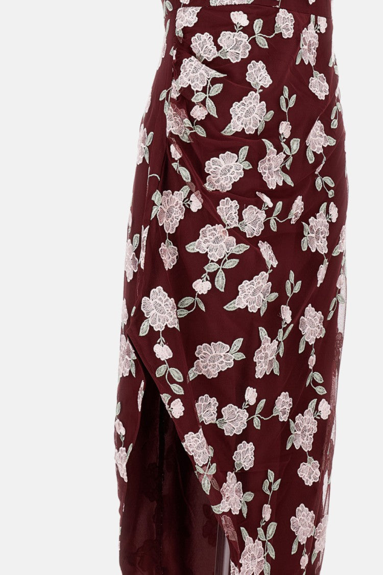 Rotate Birger Christensen Asymmetric Mesh Dress