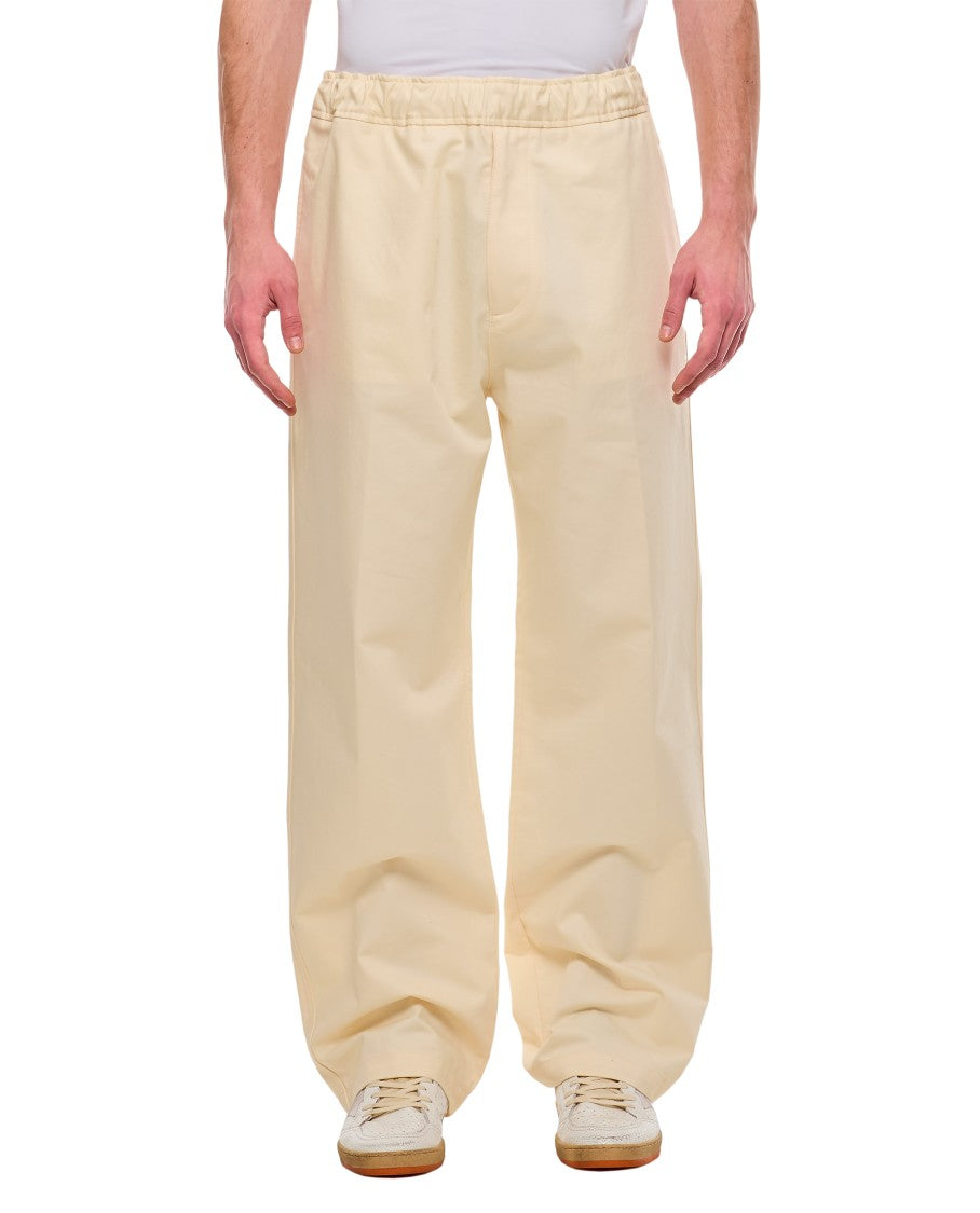 Moncler White Cotton Trousers