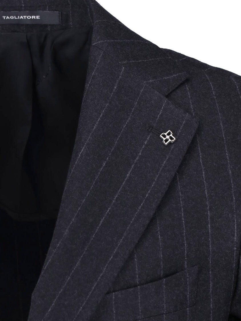 Tagliatore Grey Virgin Wool Single-Breasted Suit