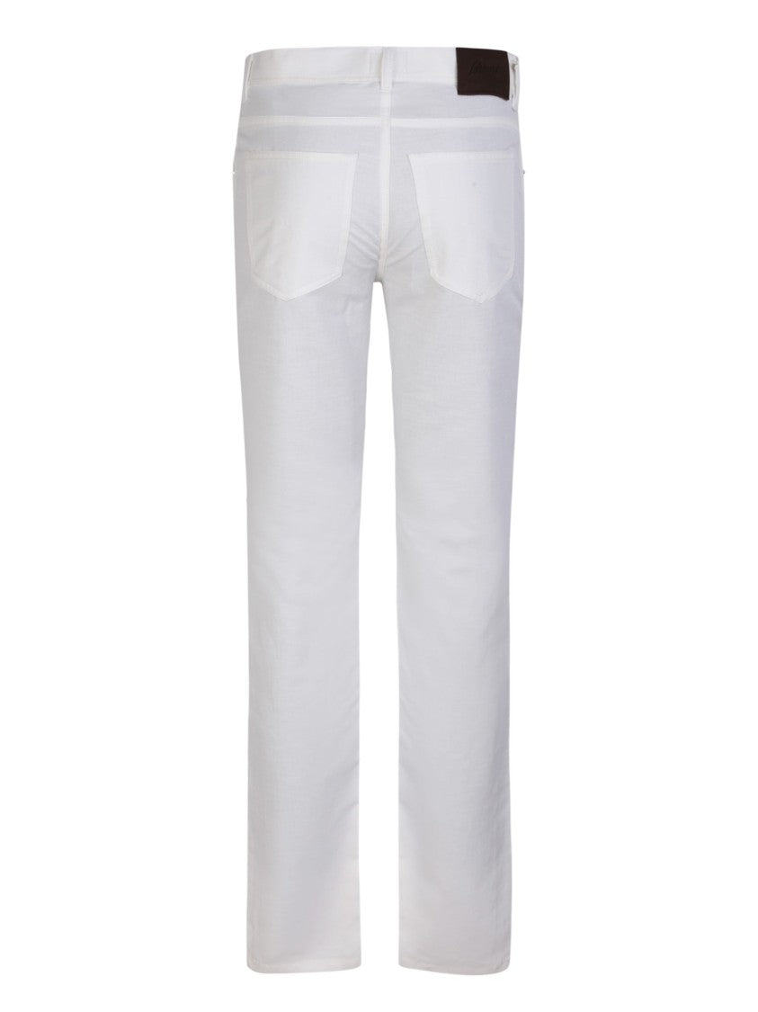 Brioni White Straight-Leg Trousers