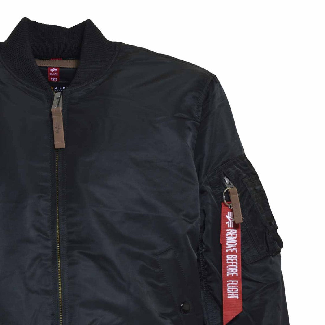 Alpha Industries Ma-1 Vf Short Padded Bomber Jacket In Black