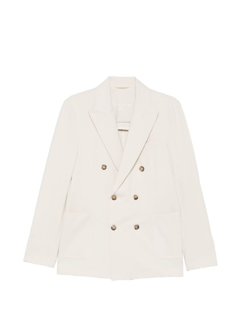 Circolo 1901 Double-Breasted Blazer With Peak Lapels And Front Patch Pockets