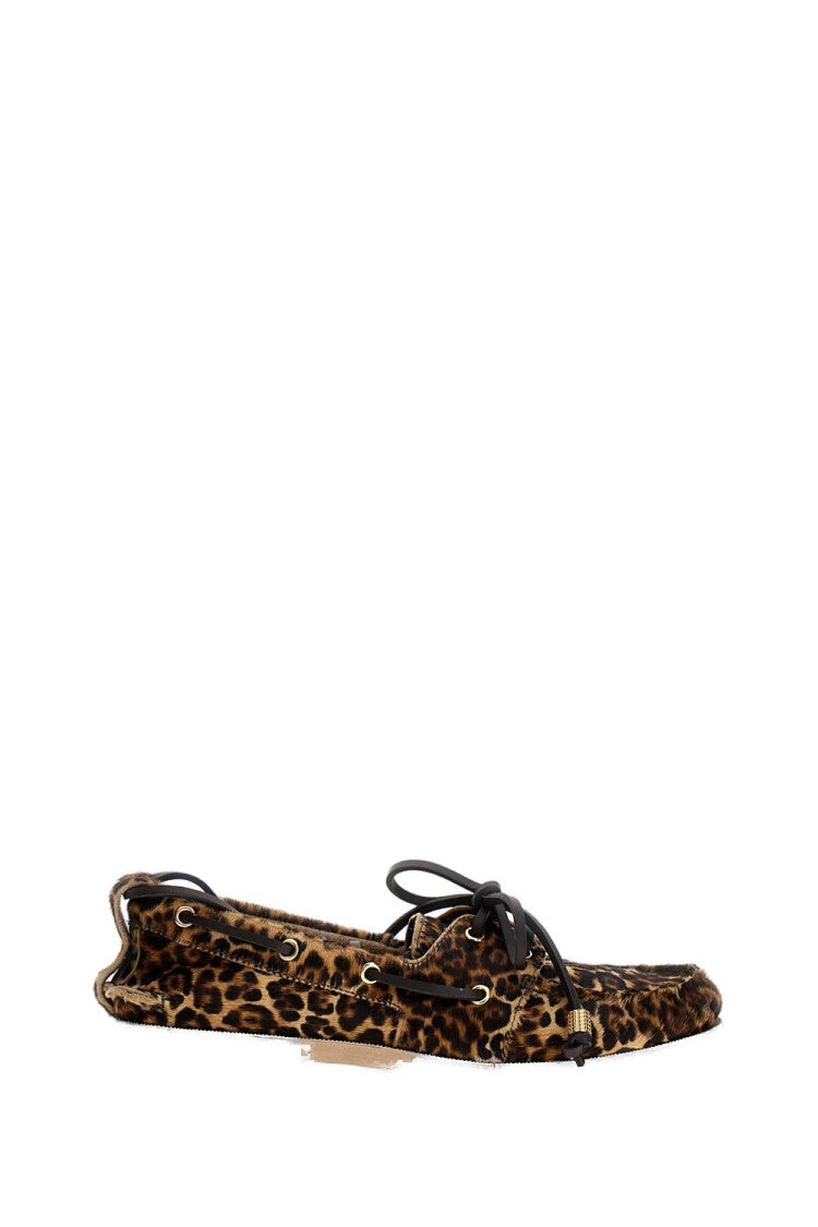 Golden Goose Leopard-Print Pony Skin Boat Moccasin With Rubber Sole