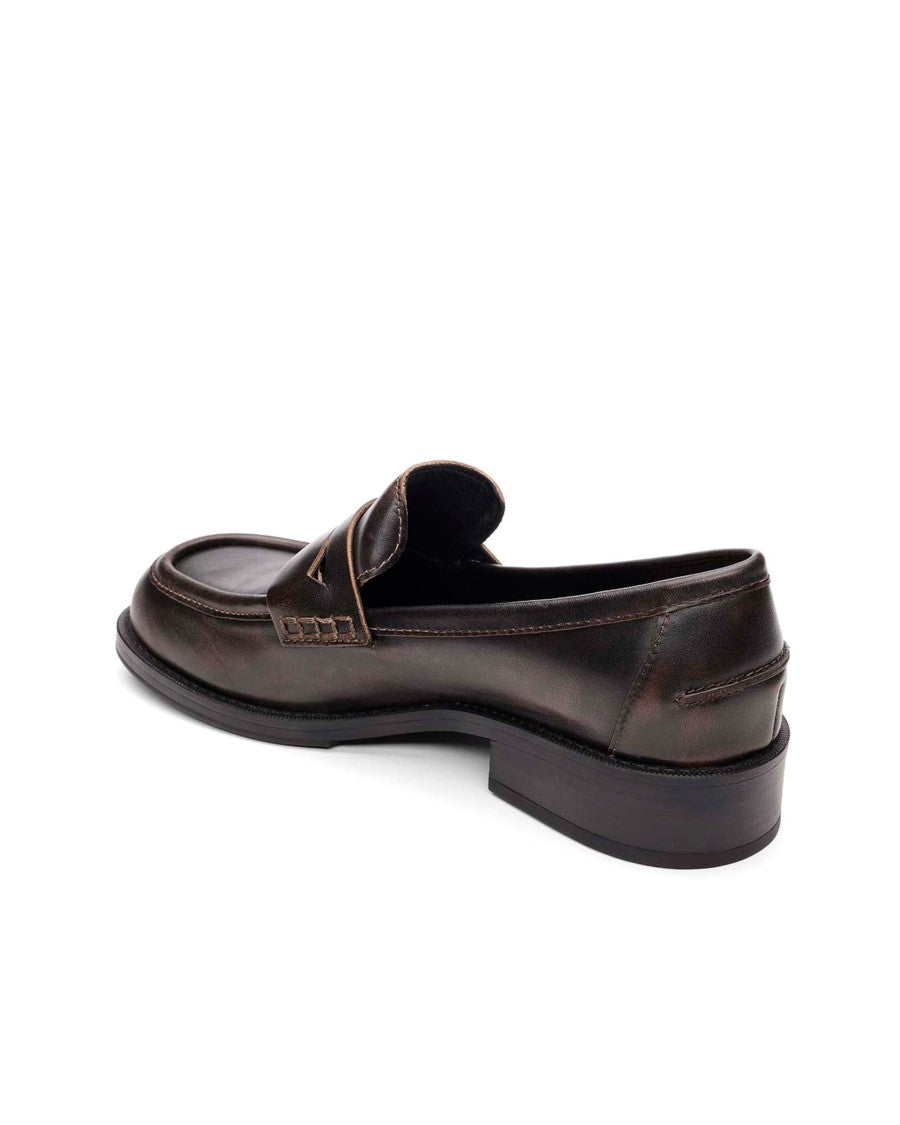 Ash Mocassino Ringo Black Leather Loafers With Penny Strap