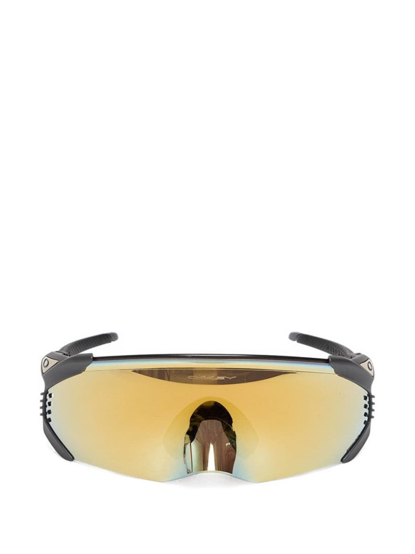 Oakley Wraparound Sunglasses With Reflective Golden Tint