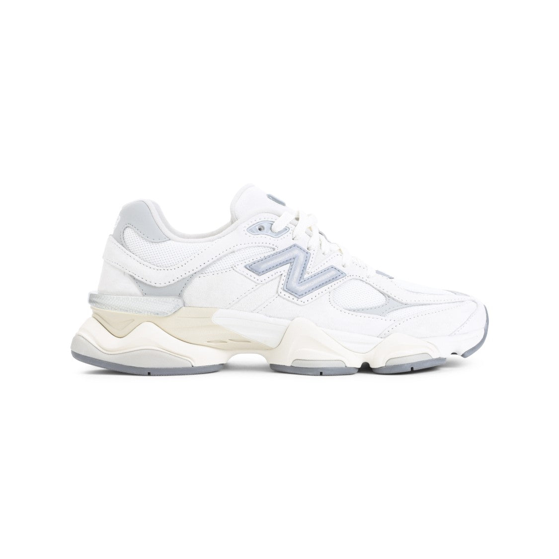New Balance 9060 Grey And White Leather Sneakers