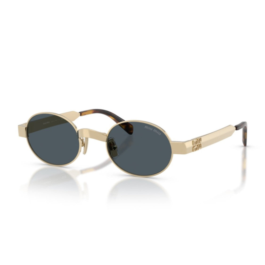 Miu Miu Gold Miu Miu Metal Oval Sunglasses