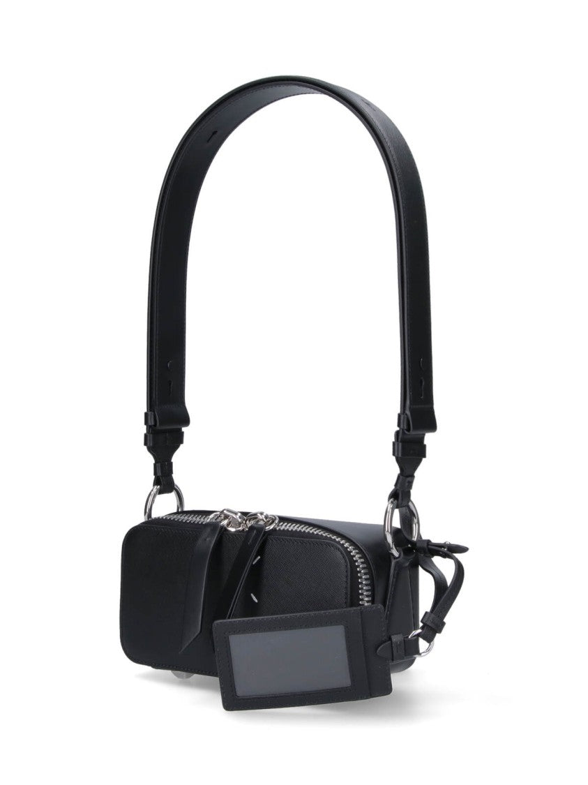 Maison Margiela Rectangular Smooth Black Bag With Adjustable Strap