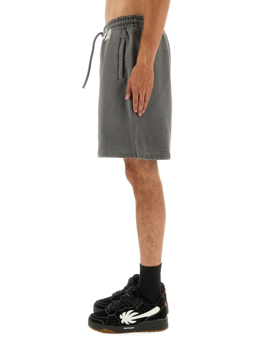 Palm Angels Relaxed Fit Grey Shorts