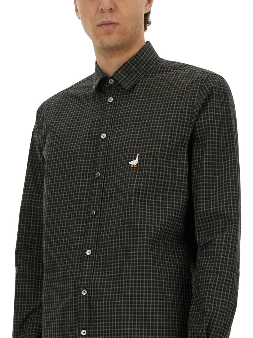 Moschino Classic Check Shirt With Goose Embroidery