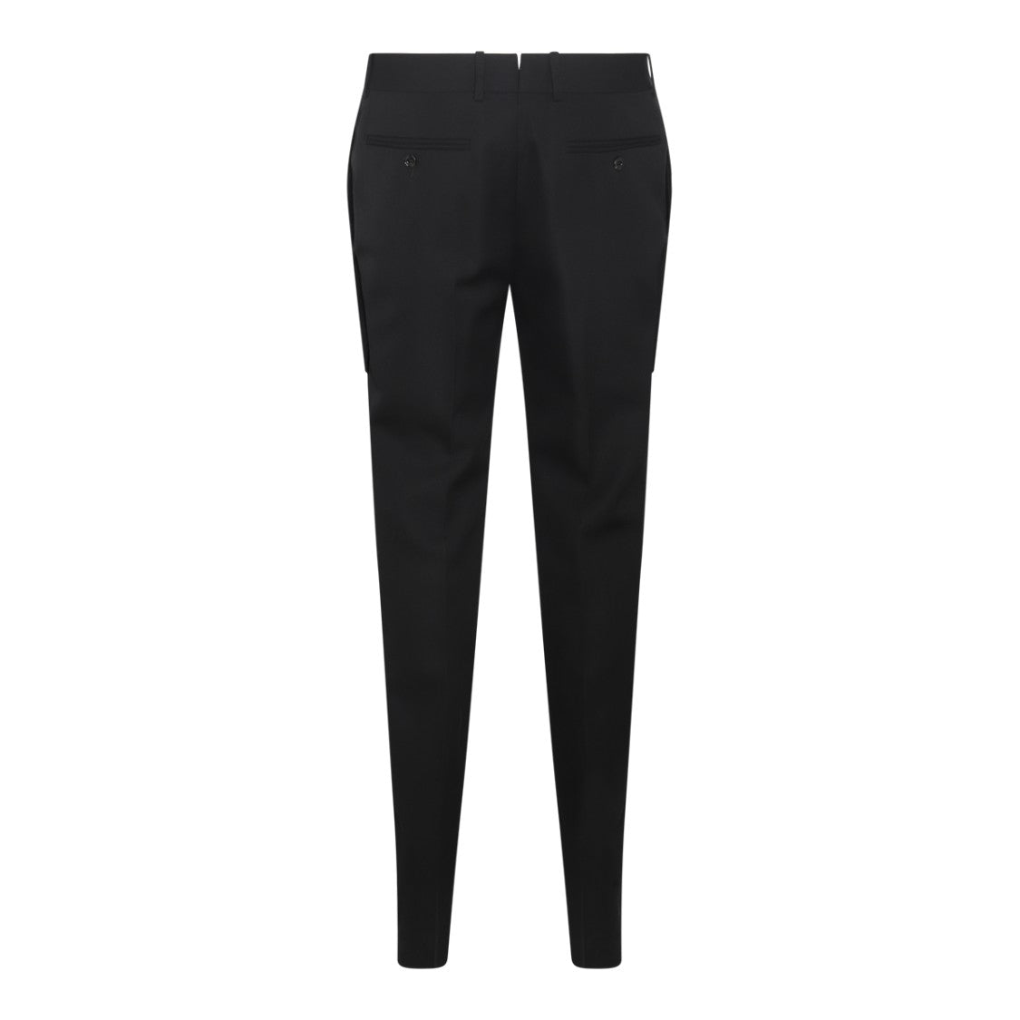 Alexander Mcqueen Tailored Black Wool Trousers With Mid-Rise And Tapered Silhouette
