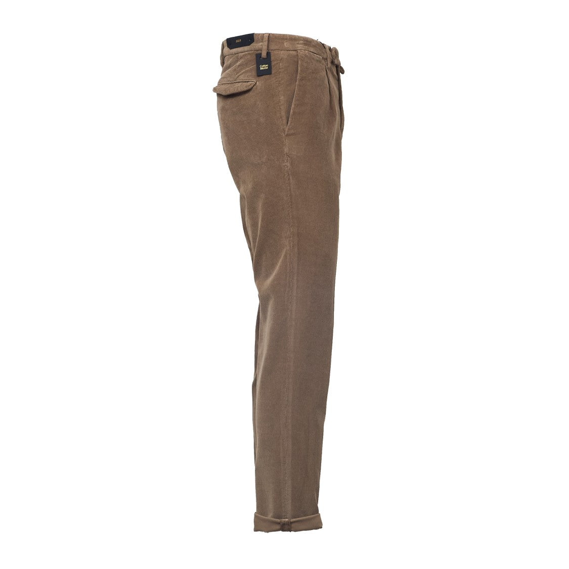 Briglia 1949 Slim-Fit Brown Velvet Pants With Pleated Front And Tapered Leg