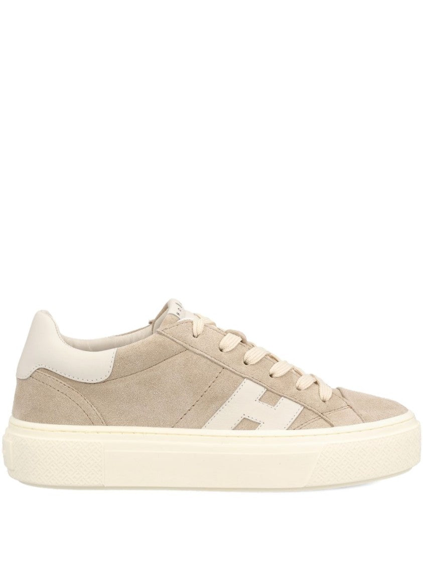 Hogan Natural Beige Sneakers With Calf Leather Construction