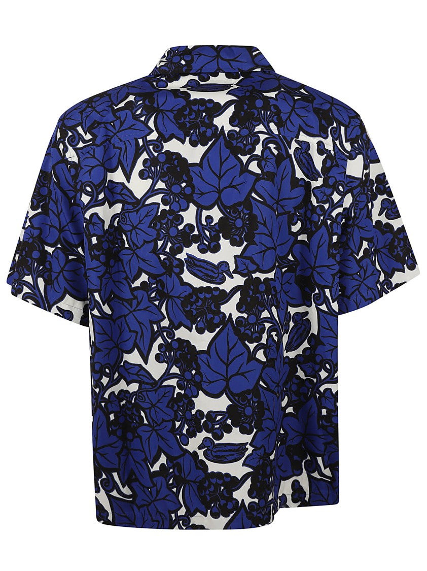 Burberry Short-Sleeved Floral Print Shirt With Classic Collar