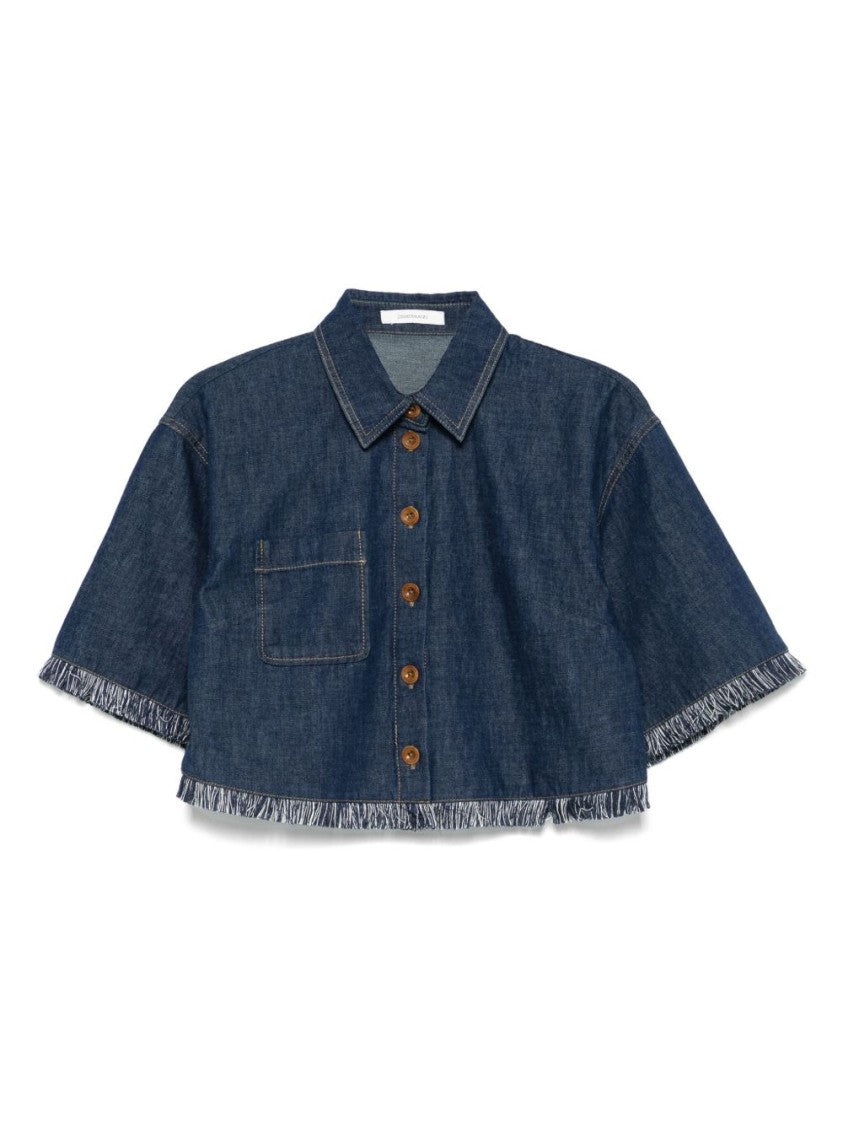 Zimmermann Indigo Denim Shirt With Classic Collar