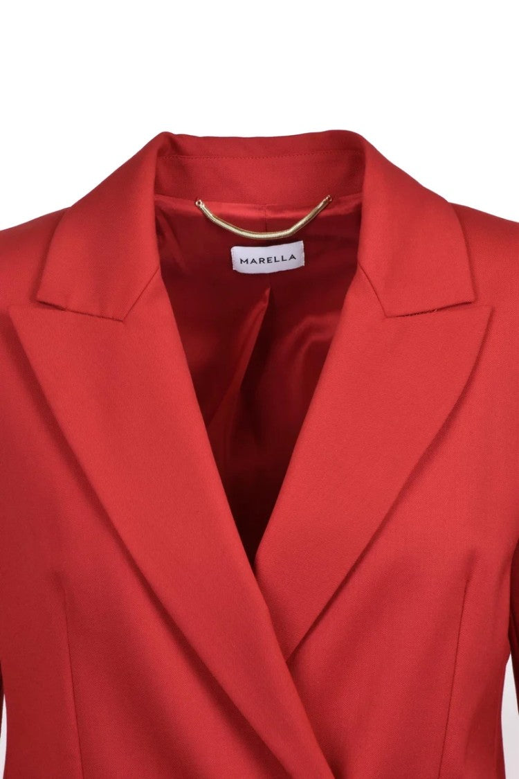 Marella Double-Breasted Jacket - Red