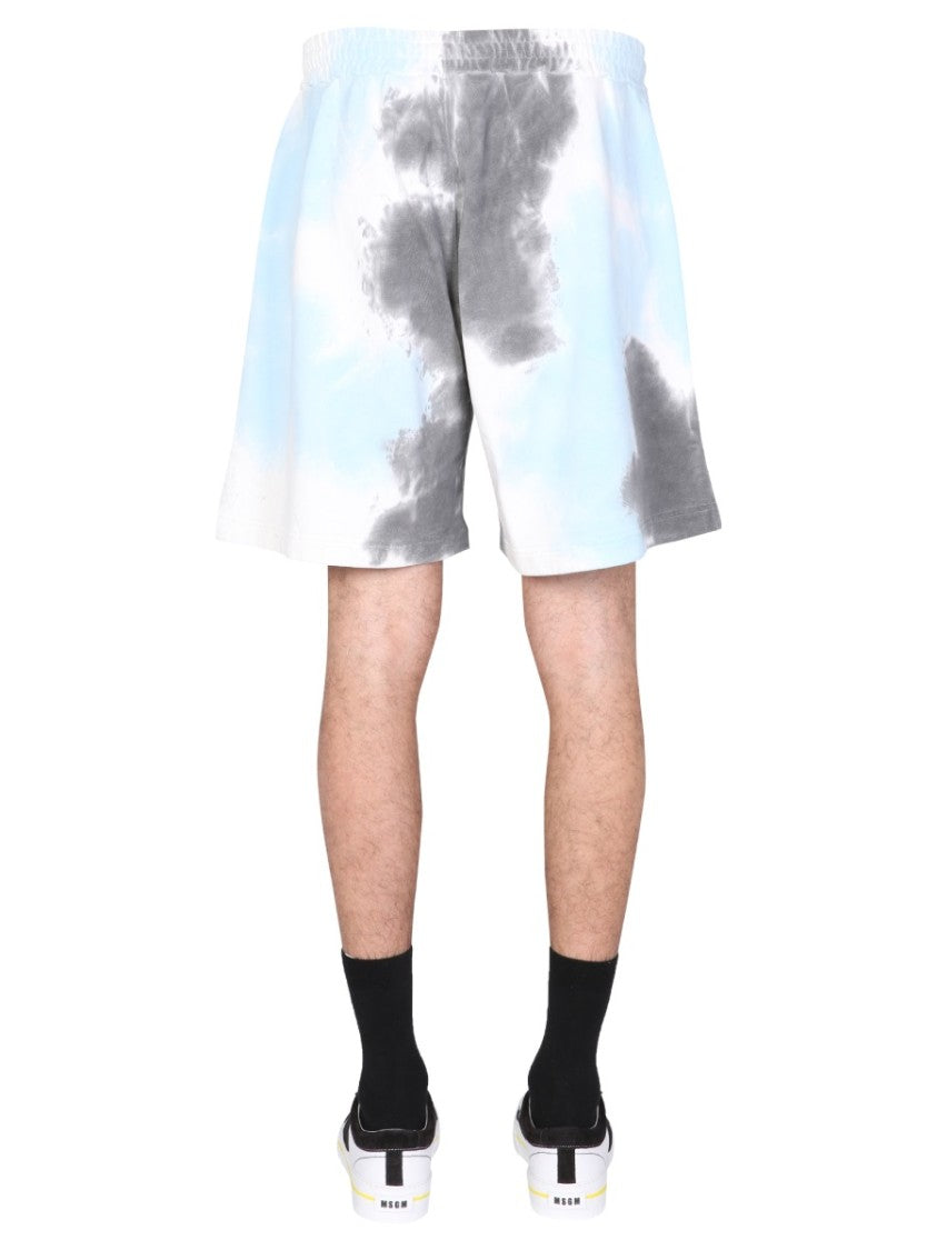 Msgm Tie Dye Pattern Bermuda