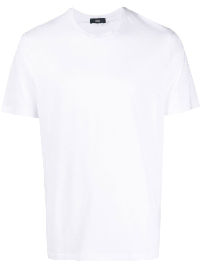 Herno Classic Crew Neck White T-Shirt In Soft Cotton
