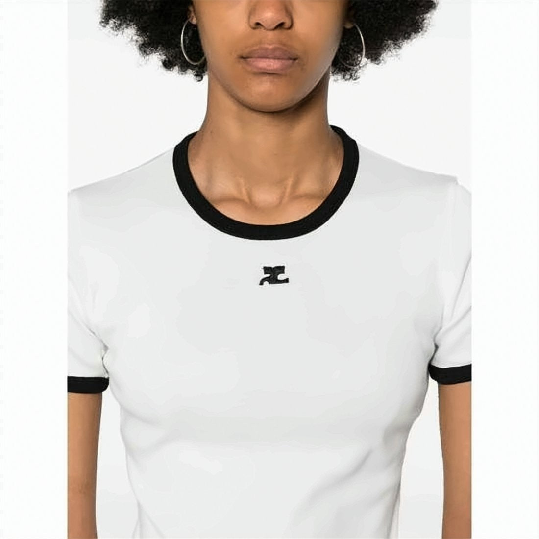 Courrèges Short-Sleeved T-Shirt With Contrasting Trim
