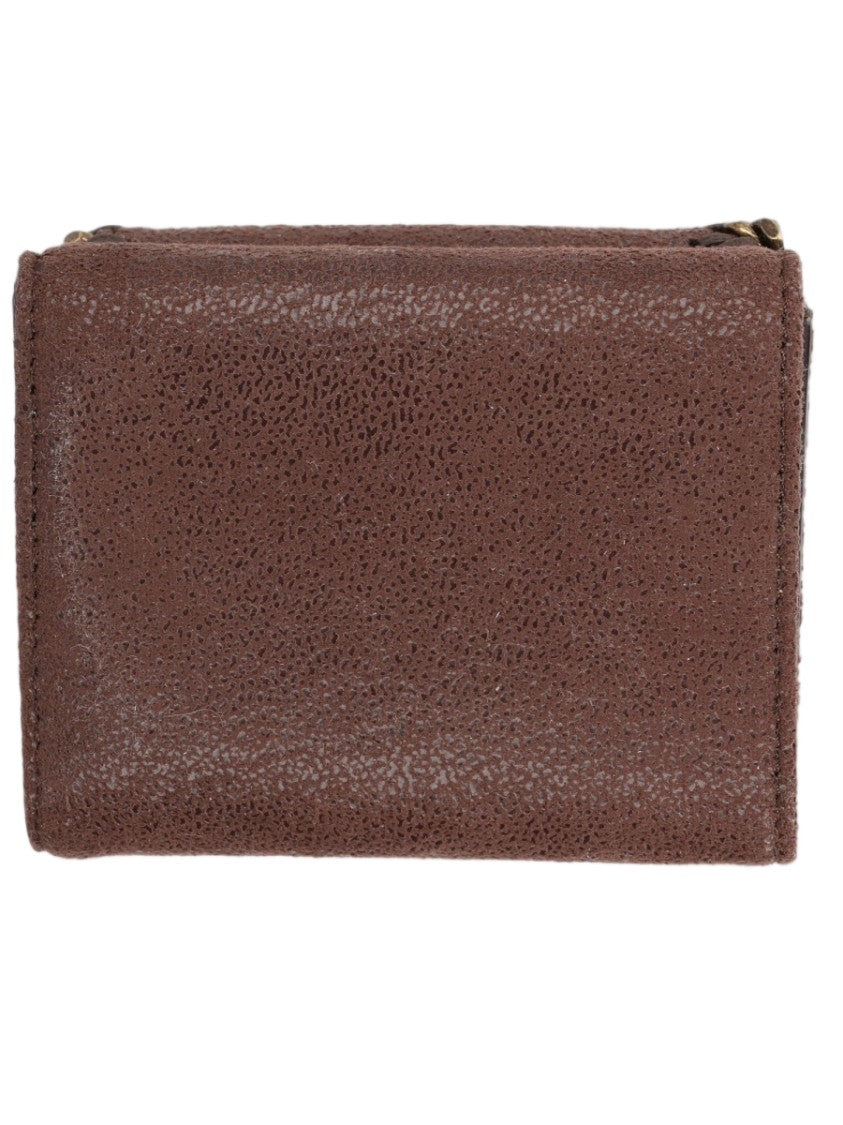 Stella Mccartney Bordeaux Gold Chain Textured Wallet