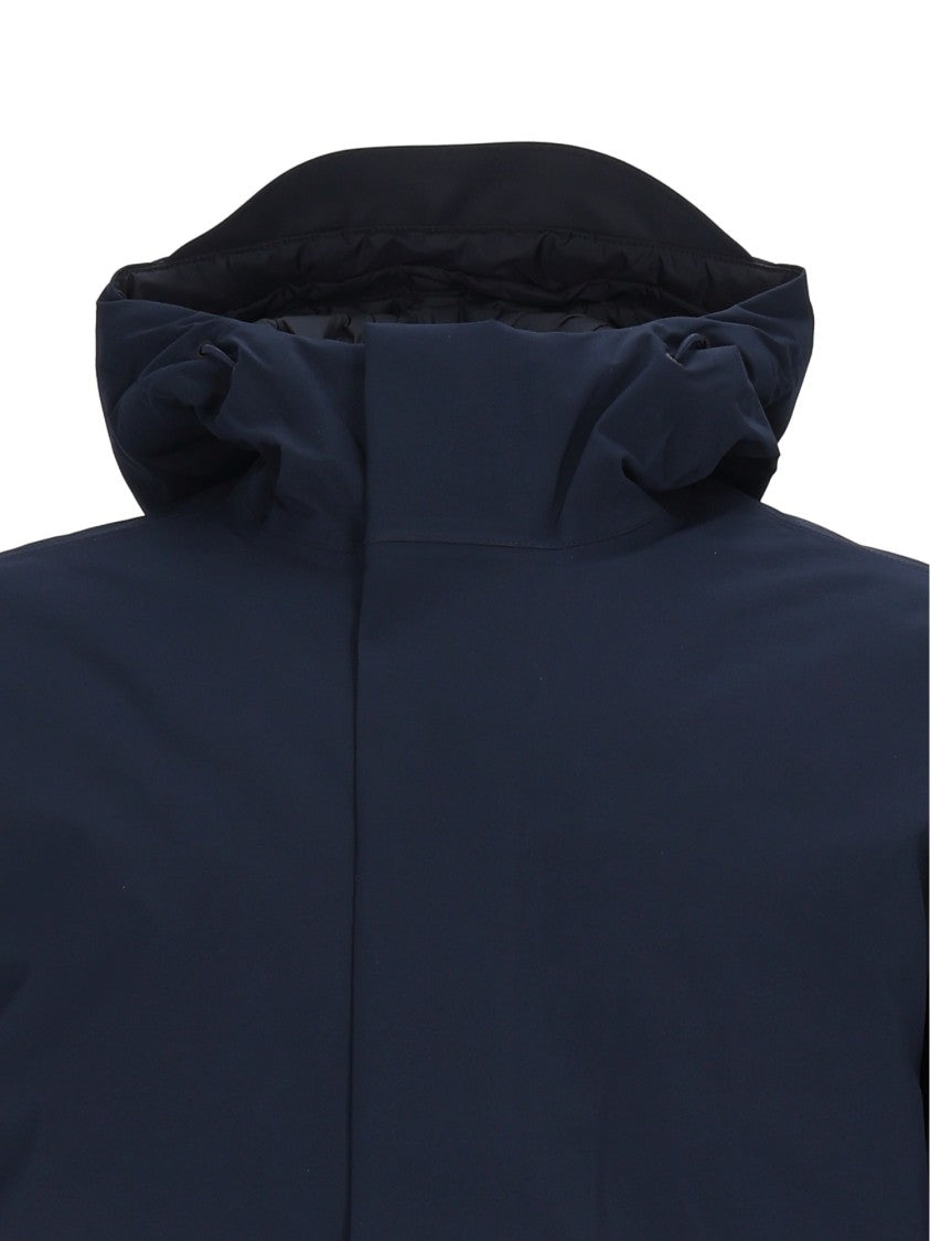 K-Way Short Padded Jacket With High Collar And Concealed Closure