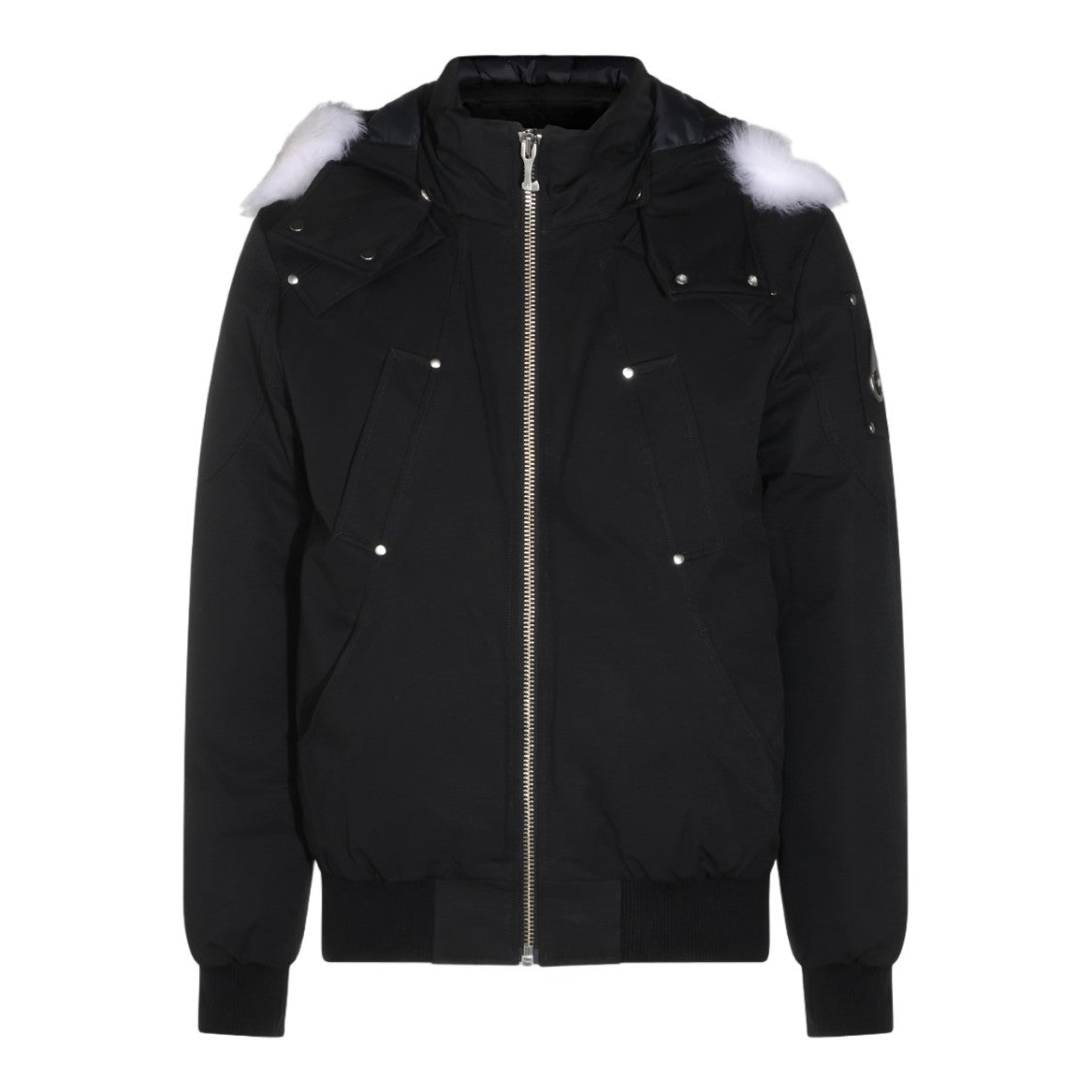 Moose Knuckles Black Detachable Fur-Trimmed Hooded Jacket