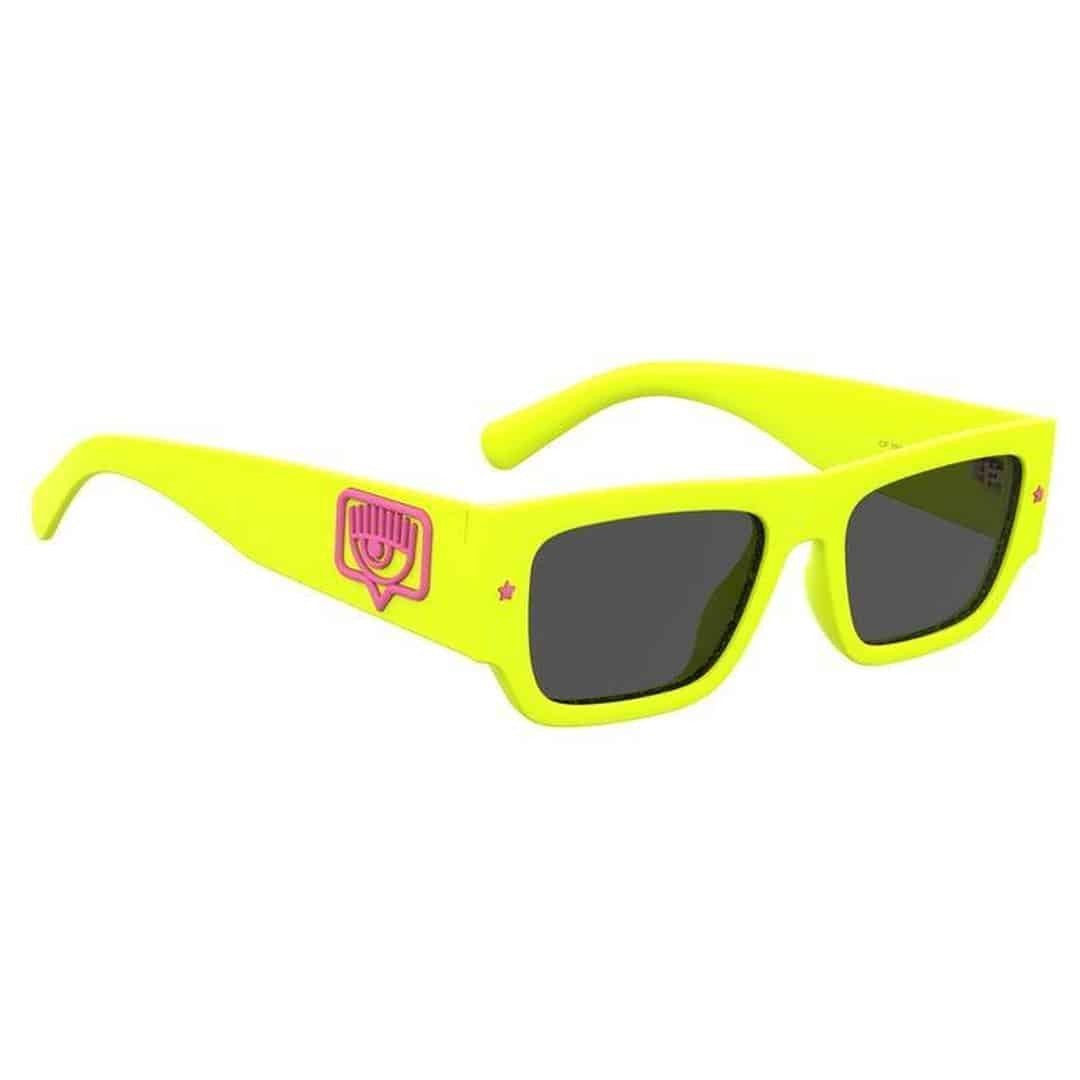 Chiara Ferragni Cf 7013/S Bold Rectangular Neon Yellow Sunglasses