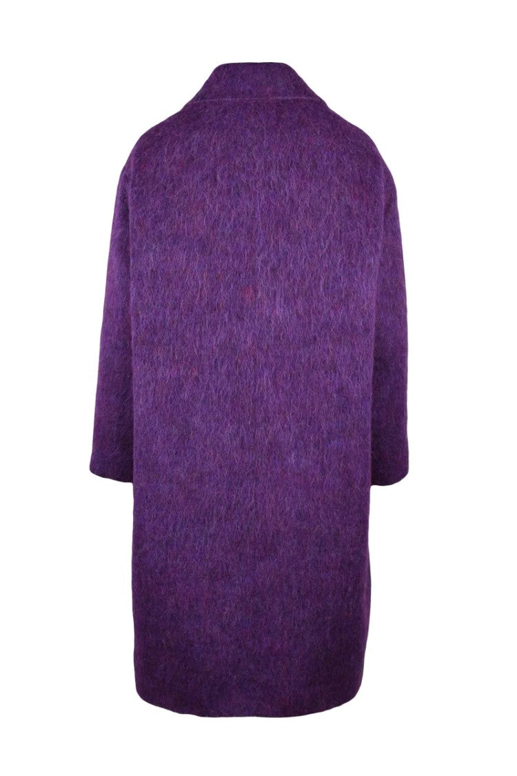 Oliver Horigamy Double-Breasted Coat - Purple